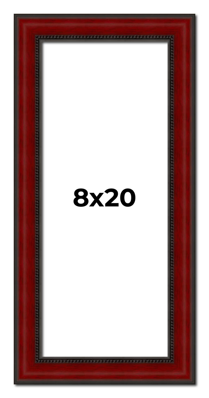 Panoramic Weathered Red Picture Frame - UV Acrylic, Foam Board Backing, Hanging Hardware